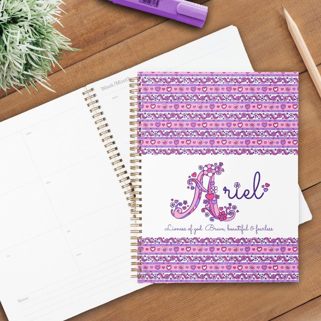 Ariel girls A name and meaning purple pink Planner (Creator Uploaded)