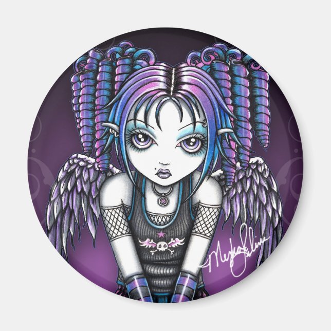 Ariel Gothic Knealing Angel Magnet (Front)