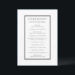 Ariel Minimal Modern Wedding Programme<br><div class="desc">Modern wedding program featuring your details inside of a border.</div>