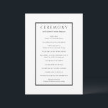 Ariel Minimal Modern Wedding Programme<br><div class="desc">Modern wedding program featuring your details inside of a border.</div>