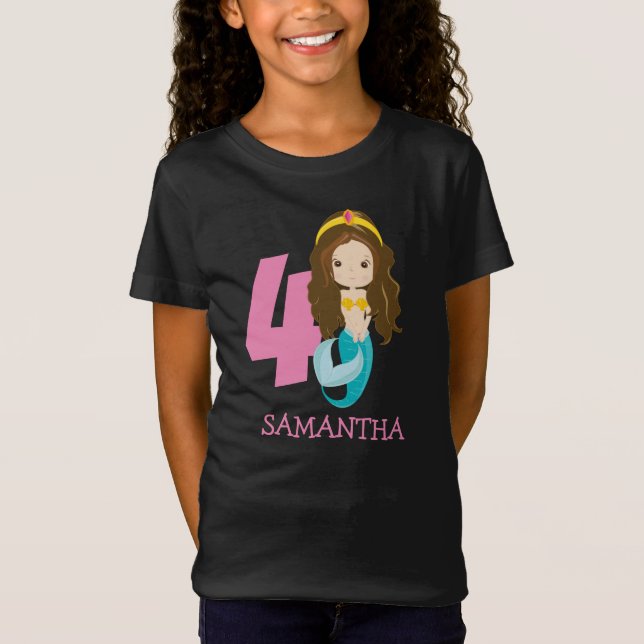 Ariel – Our Little Mermaid 4th birthday  T-Shirt (Front)