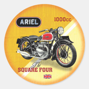 Ariel Square Four vintage motorcycle Classic Round Sticker