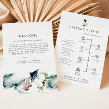 ARIEL Tropical Beach Welcome Letter Timeline Card