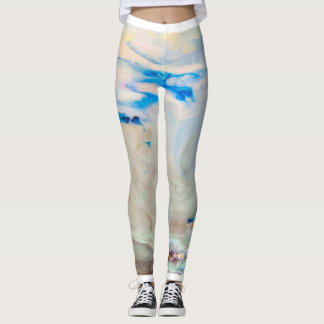 Ariel Winter Blue Marble Fashion Leggings