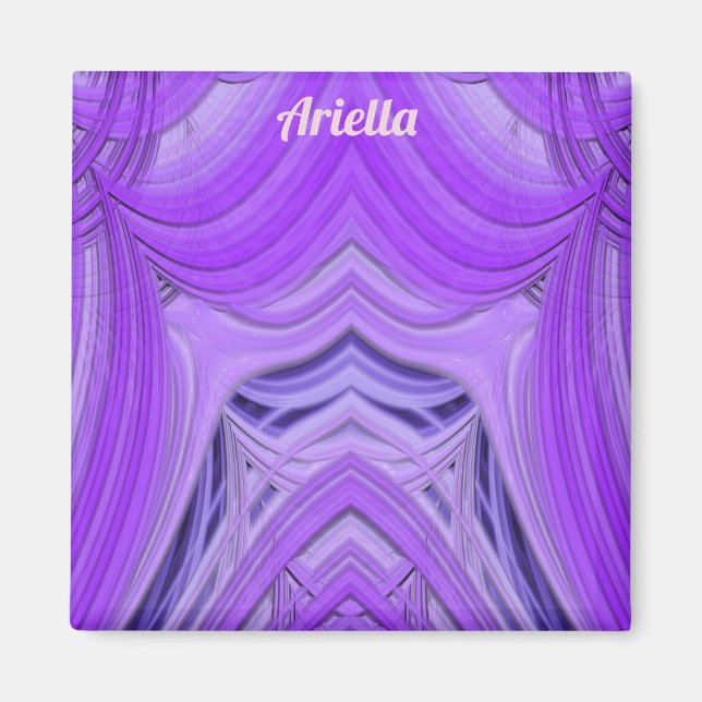 ARIELLA ~ 3D Fractal Design purple blue  Magnet (Front)