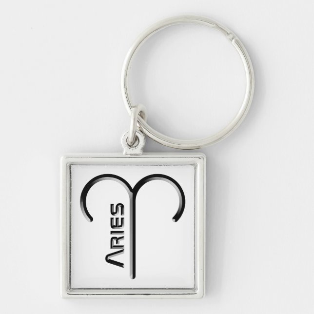 ARIES, Abstract Design of the Zodiac Sign,  Key Ring (Front)
