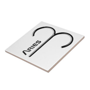 ARIES, Abstract Design of the Zodiac Sign,  Tile