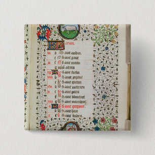 Aries and a man felling trees 15 cm square badge