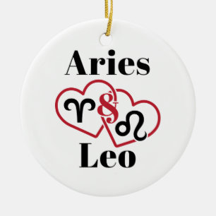 Aries and Leo Couples Zodiac Horoscope Ceramic Tree Decoration