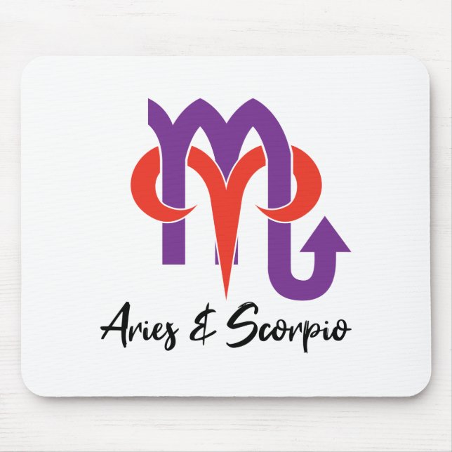 Aries and Scorpio Couples Horoscope Zodiac Mouse Pad (Front)