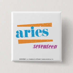 Aries Aqua 15 Cm Square Badge