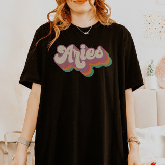 Aries Astrology Birthday Gift Zodiac Sign Retro T-Shirt
