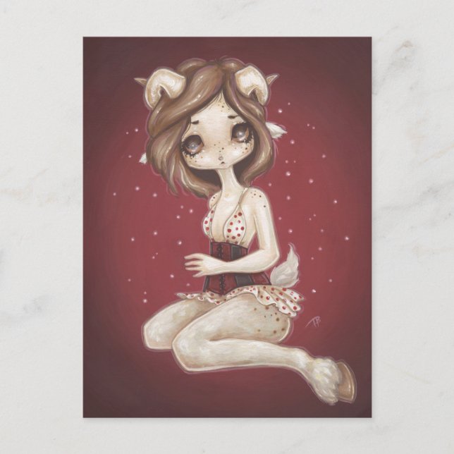 Aries astrology fantasy art postcard (Front)