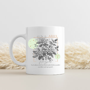 Aries Astrology Floral Honeysuckle Zodiac Birthday Coffee Mug