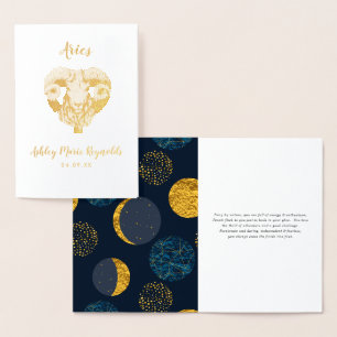Aries Astrology   Personalised Zodiac Sign Foil Card