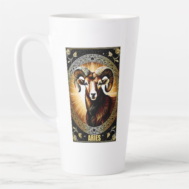 Aries astrology sign latte mug (Left)