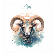 Aries Astrology  zodiac sign of Aries in watercolo
