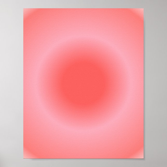 Aries Aura Gradient Zodiac, Red Pink Gradient Poster (Front)