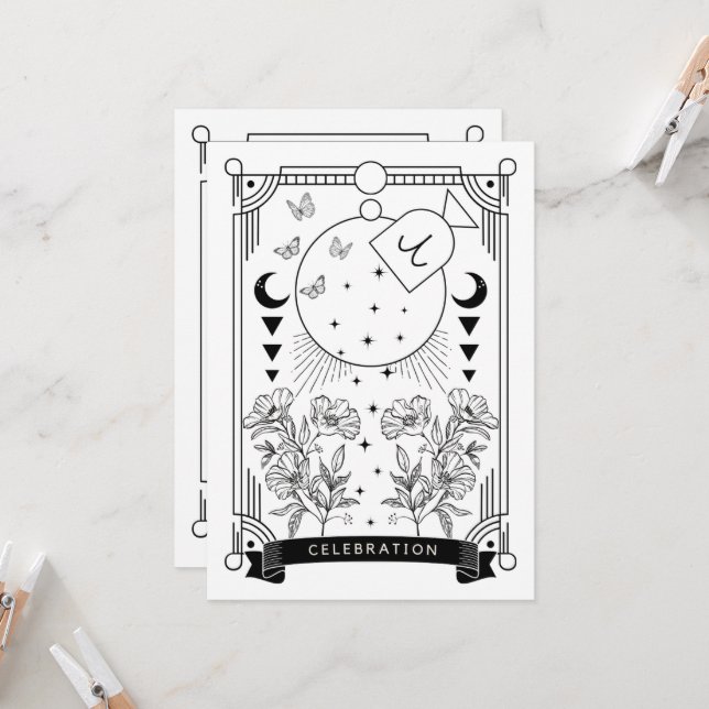 Aries Birthday Celebration Invitation (Front/Back In Situ)