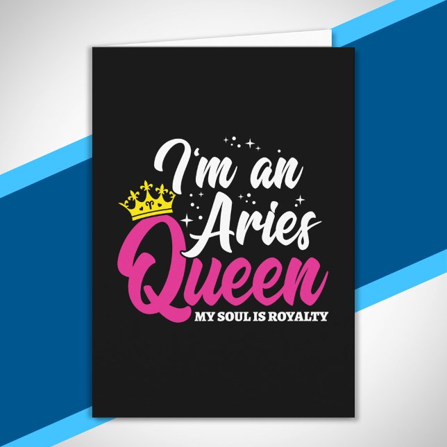 Aries Birthday Queen Astrology Zodiac March April Card (Creator Uploaded)