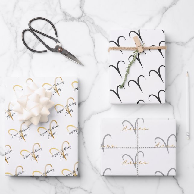 Aries Birthday Wrapping Paper Sheet (Front)