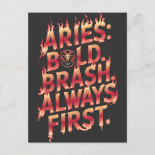 Aries: Bold, Brash, Always First Postcard