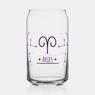 Aries Can Glass Gift for Aries Zodiac Sign