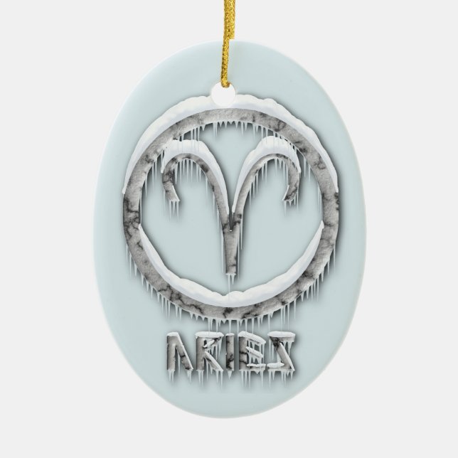 Aries Ceramic Tree Decoration (Front)