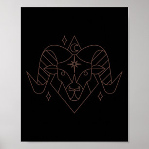 Aries Christmas Zodiac Horoscope Astrology  Poster