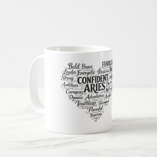 Aries Coffee Mug   Zodiac Word Cloud