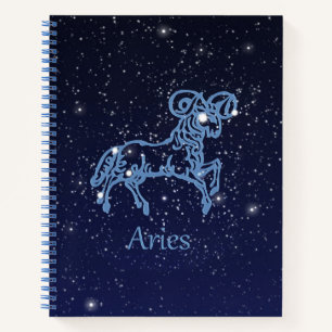 Aries Constellation and Zodiac Sign with Stars Notebook
