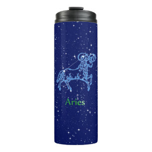 Aries Constellation and Zodiac Sign with Stars Thermal Tumbler
