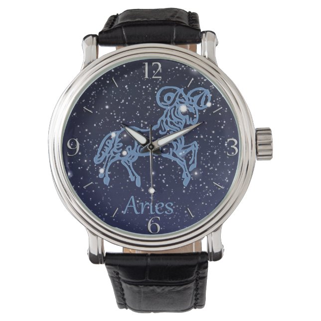 Aries Constellation and Zodiac Sign with Stars Watch (Front)