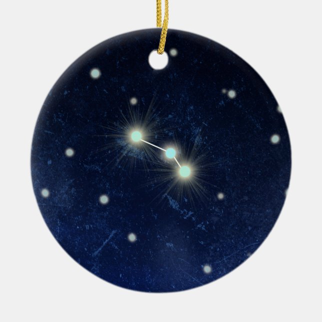 Aries Constellation | Custom Name Ceramic Tree Decoration (Front)