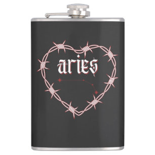Aries Constellation Gothic Dark Celestial Edgy Hip Flask