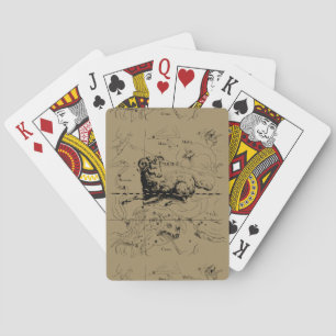 Aries Constellation Map Hevelius 1690 Playing Cards