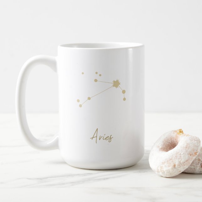 Aries Constellation Zodiac Coffee Mug (With Donut)