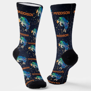 Aries Constellation Zodiac Watercolor Stars Galaxy Socks