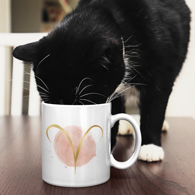 Aries Customisable Watercolor Zodiac Design Coffee Mug (Creator Uploaded)