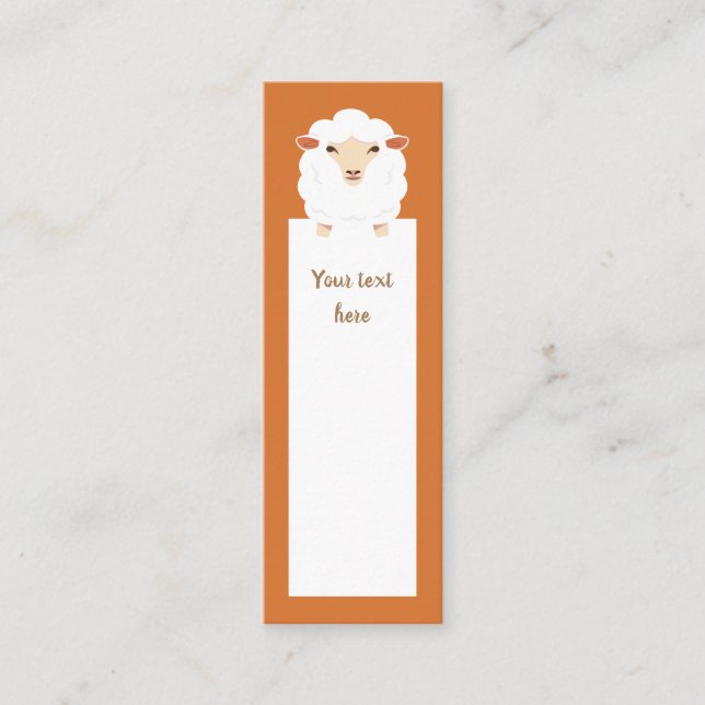 Aries cute lamb bookmark mini business card (Front)