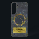 Aries Dark Zodiac Astrology: Black & Gold Samsung Galaxy Case<br><div class="desc">This magical phone case was created for astrology and horoscope lovers, this design shows the constellation of the zodiac sign Aries in the centre with eleven stars surrounding it, symbolising the other zodiac signs. Personalising it with your name creates a charming custom phone case. Birthdays for ♈ Aries (Ram): March...</div>