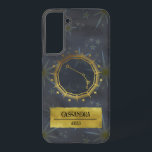 Aries Dark Zodiac Astrology: Black & Gold Samsung Galaxy Case<br><div class="desc">This magical phone case was created for astrology and horoscope lovers, this design shows the constellation of the zodiac sign Aries in the centre with eleven stars surrounding it, symbolising the other zodiac signs. Personalising it with your name creates a charming custom phone case. Birthdays for ♈ Aries (Ram): March...</div>