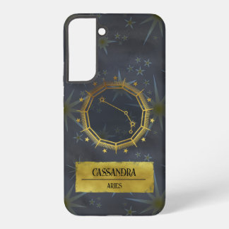 Aries Dark Zodiac Astrology: Black & Gold Samsung Galaxy Case