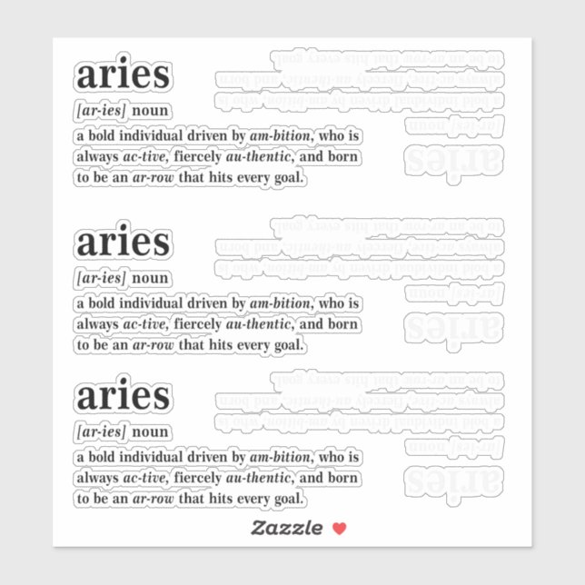 Aries Definition Aesthetic Astrology Gift (Sheet)