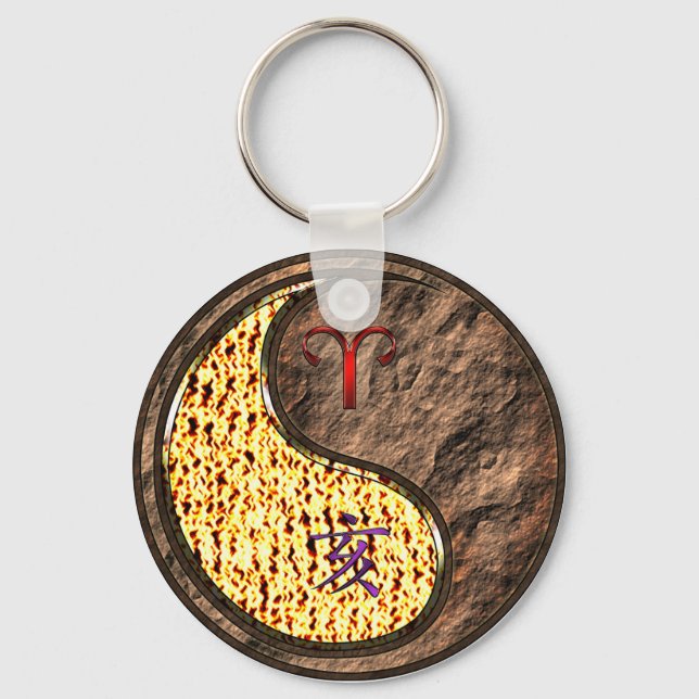 Aries & Earth Boar Key Ring (Front)