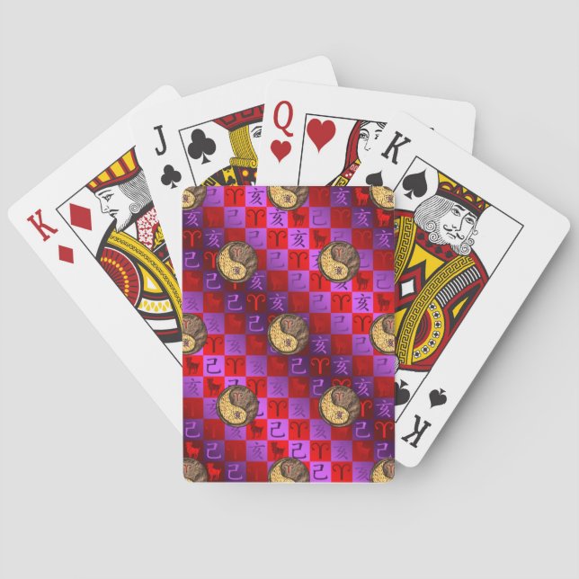 Aries & Earth Boar Playing Cards (Back)