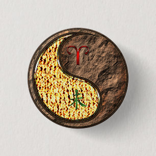 Aries & Earth Goat 3 Cm Round Badge