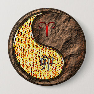 Aries & Earth Rabbit 10 Cm Round Badge