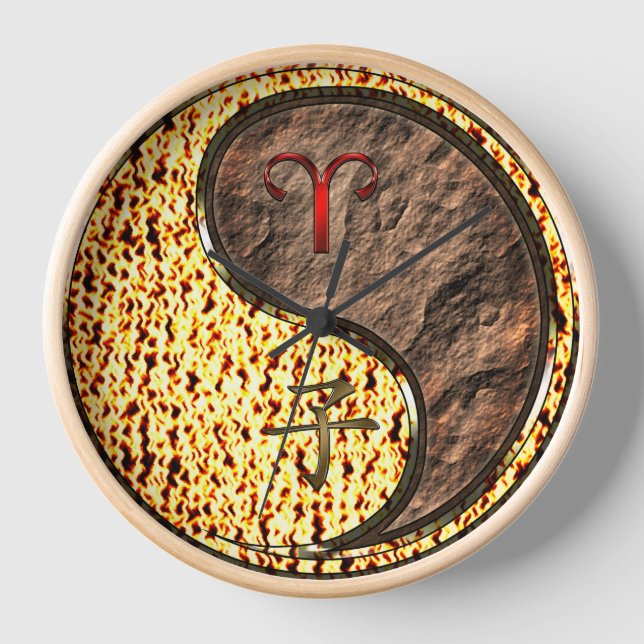 Aries & Earth Rat  Puzzle Clock (Front)