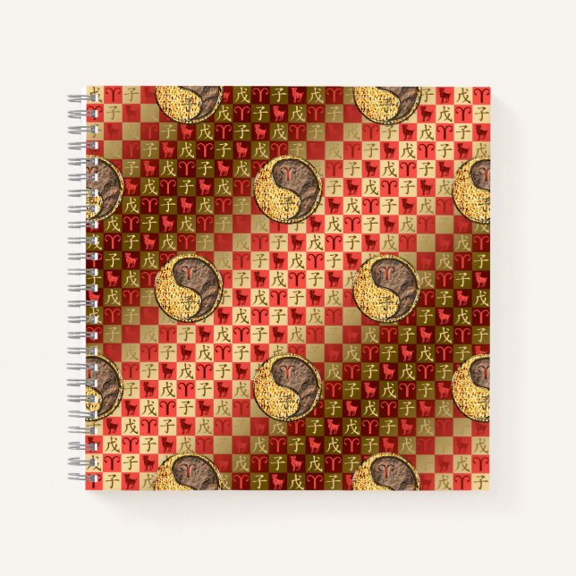 Aries & Earth Rat  Spiral Notebook (Front)